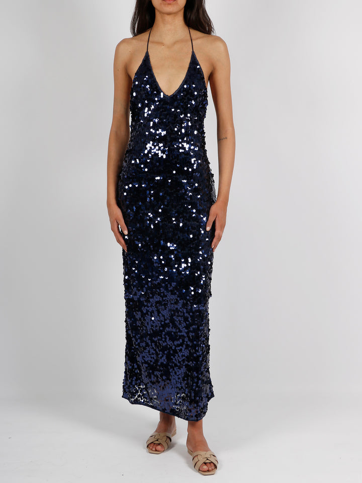 Night sequins long dress