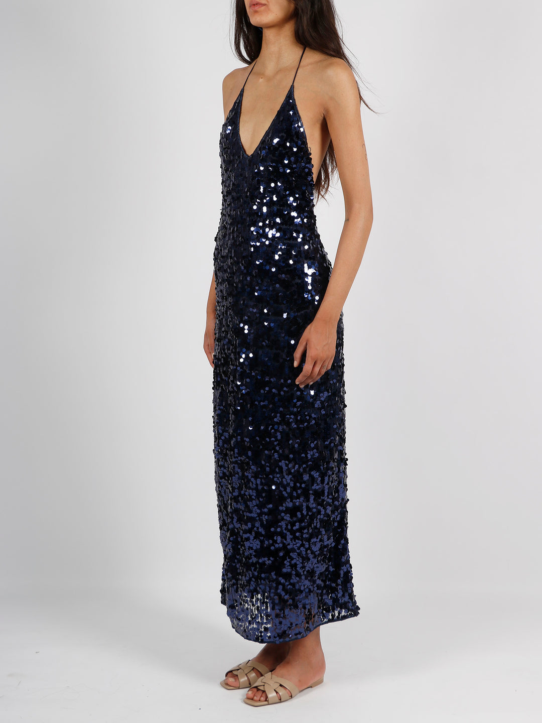 Night sequins long dress