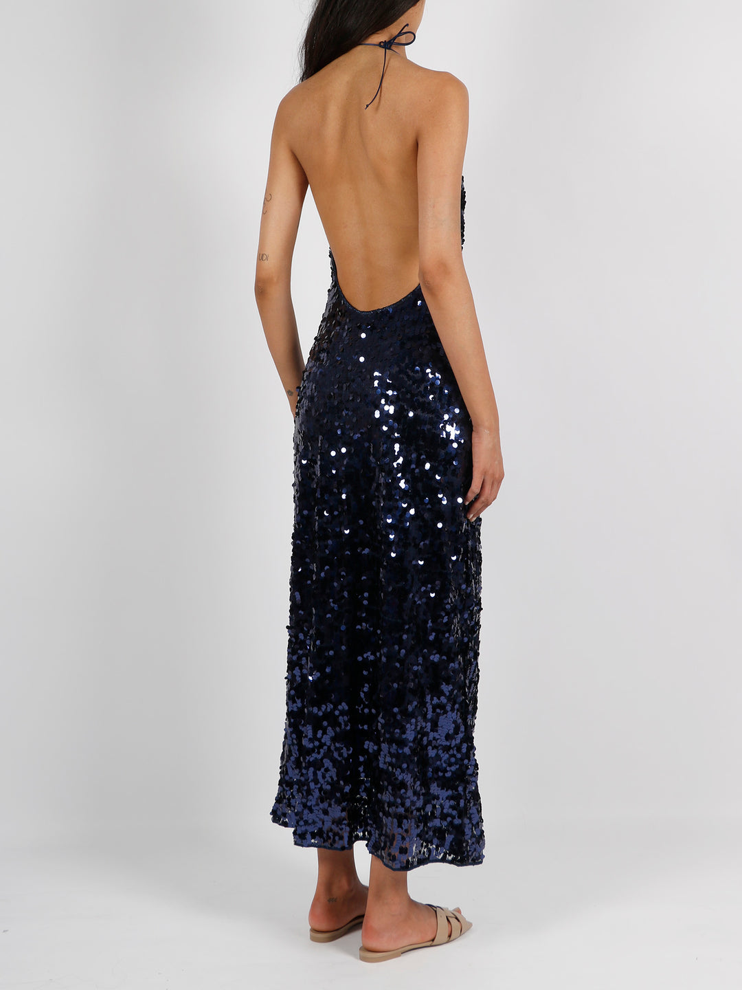 Night sequins long dress