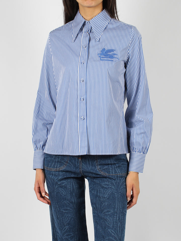 Etro logo striped shirt