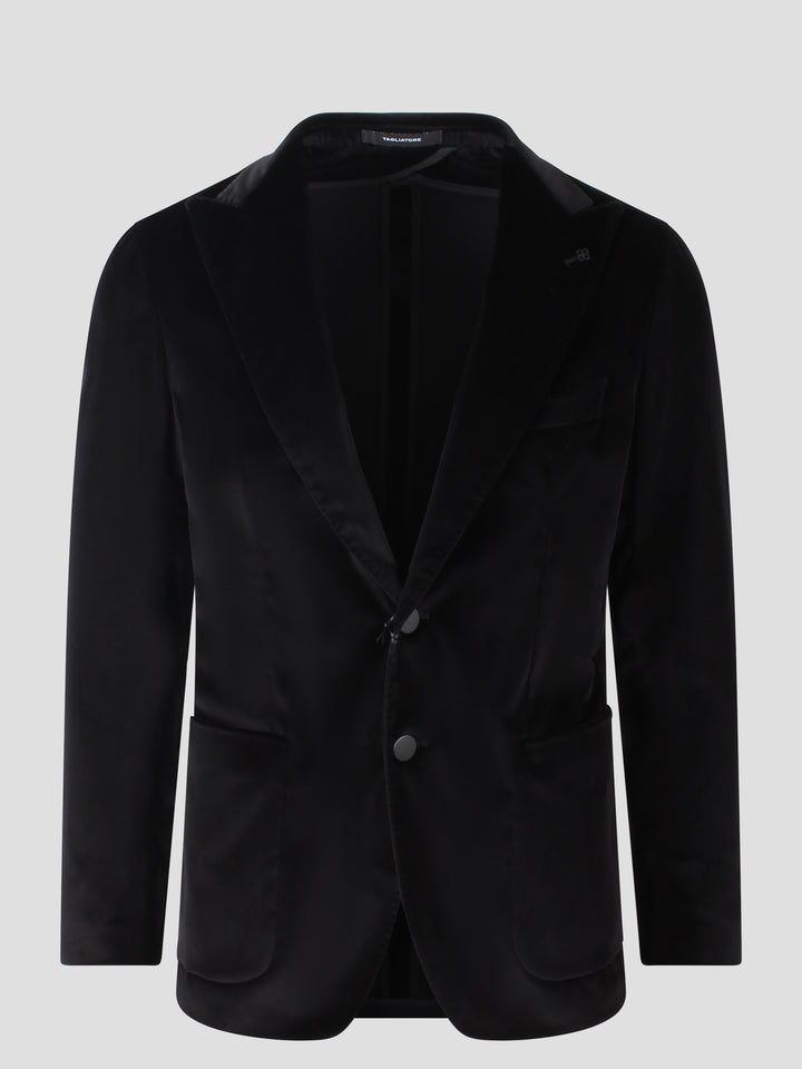 Velvet single breasted blazer