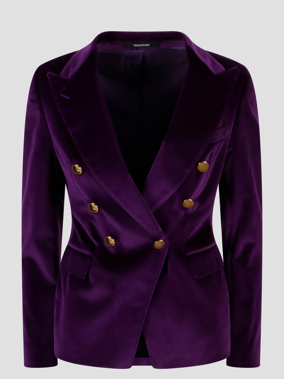 Double-breasted velvet blazer