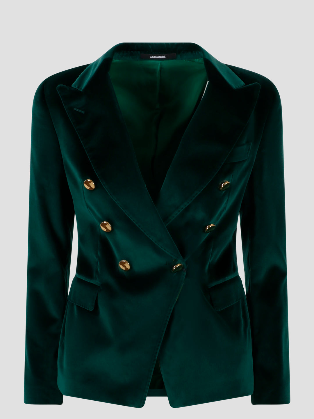 Double-breasted velvet blazer