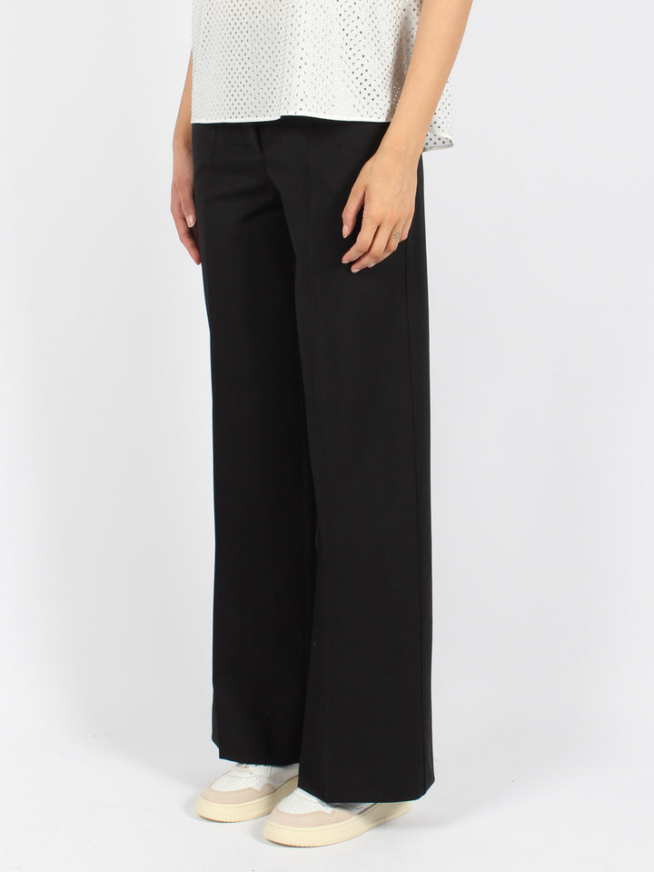 Twill wide tailored trousers