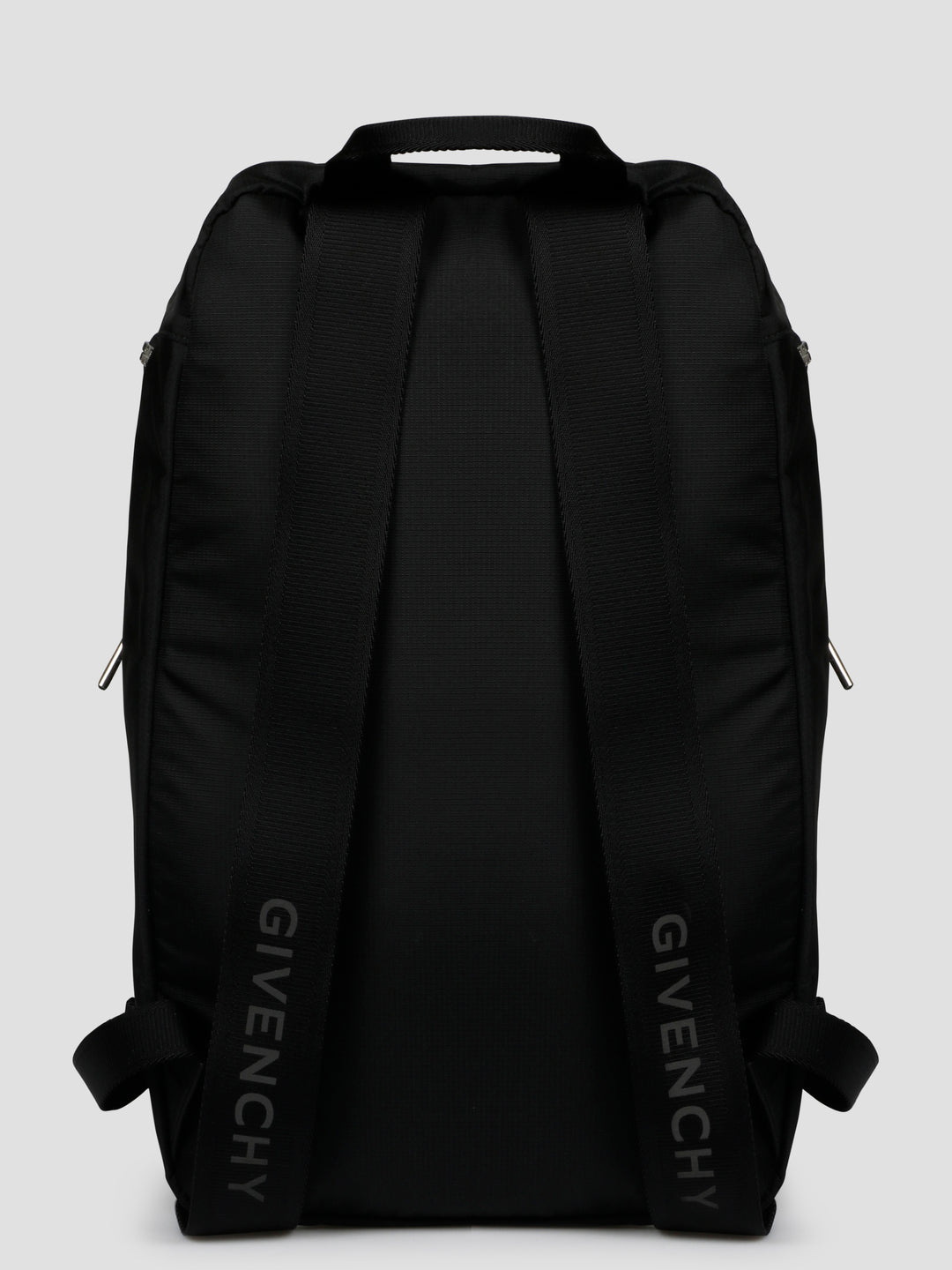 Nylon backpack with frontal logo