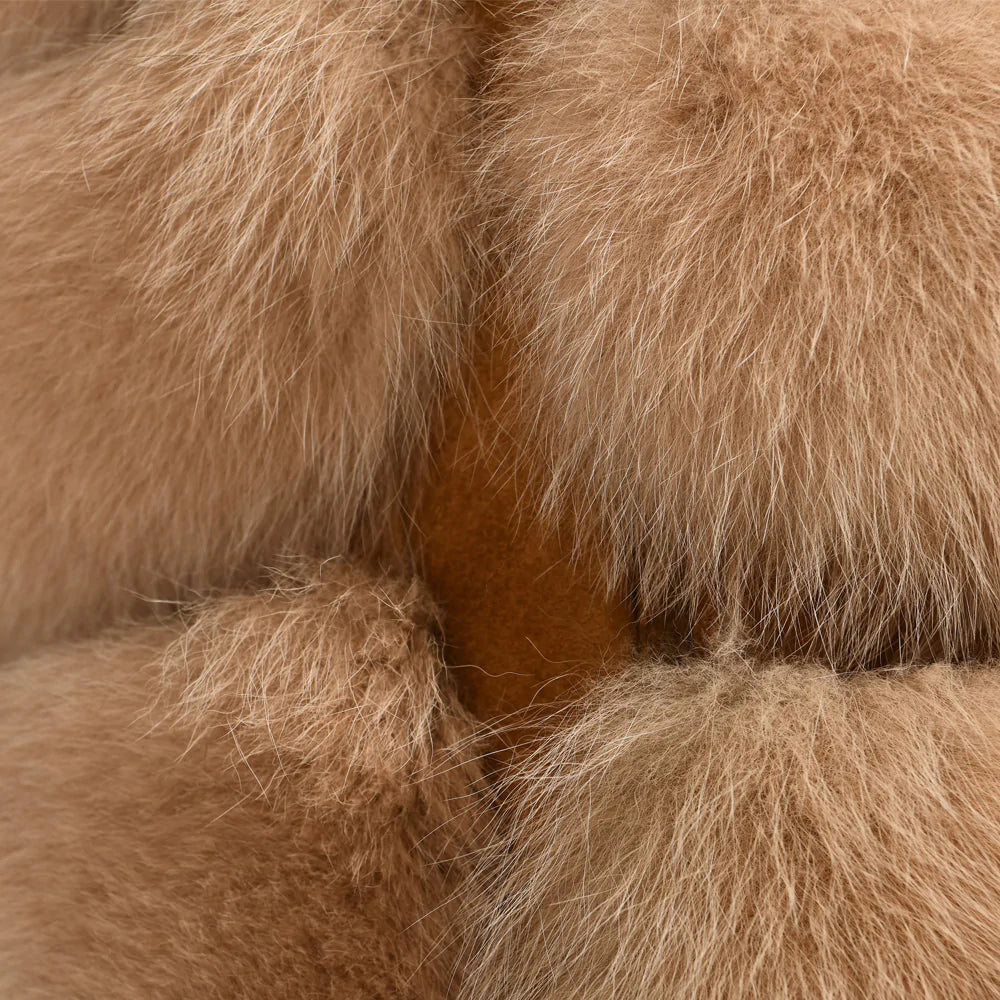 Roxanne Camel Fox Fur Vest