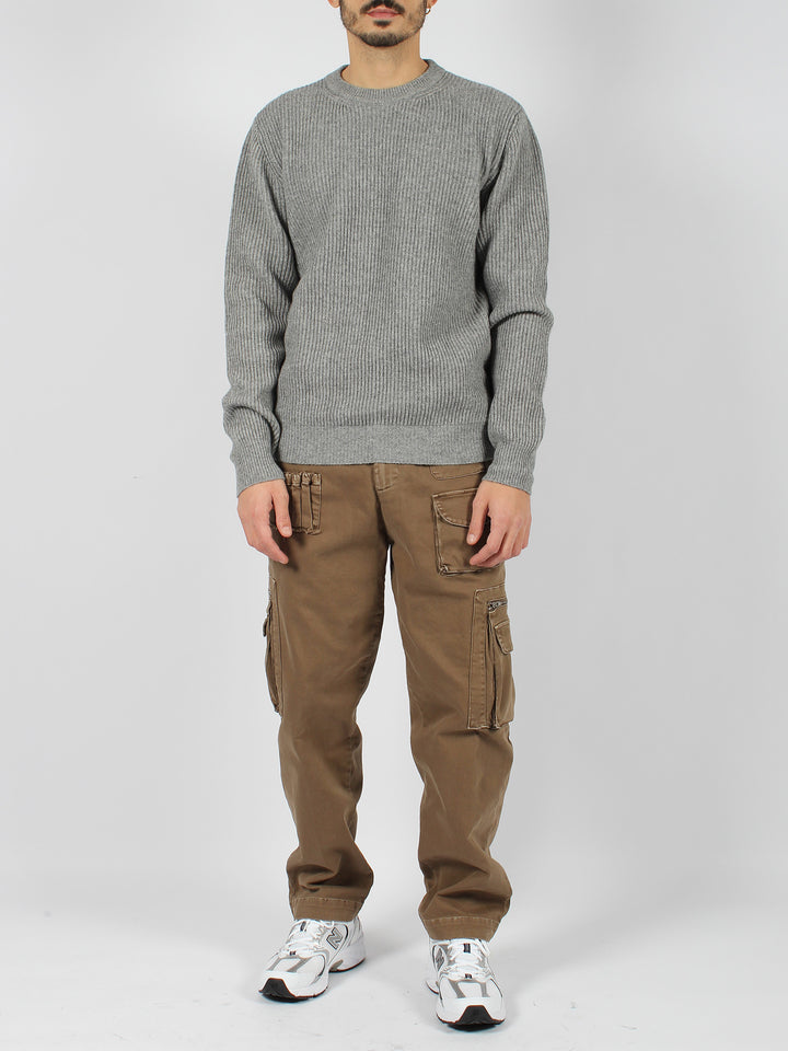 Ribbed crewneck sweater