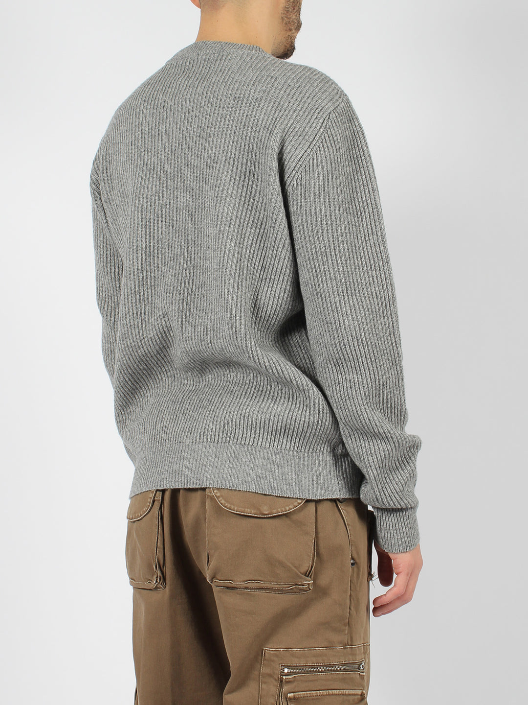 Ribbed crewneck sweater