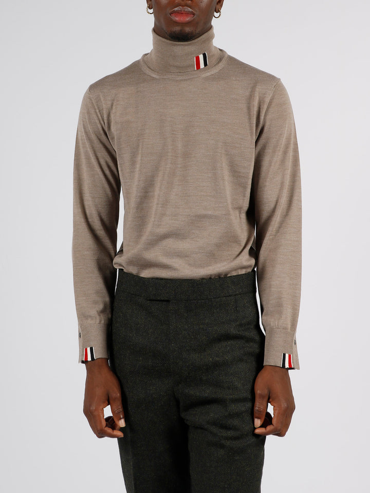 Rwb stripe intarsia turtleneck pullover