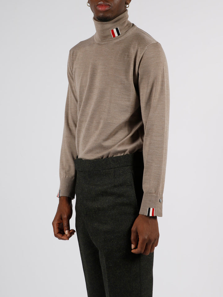 Rwb stripe intarsia turtleneck pullover