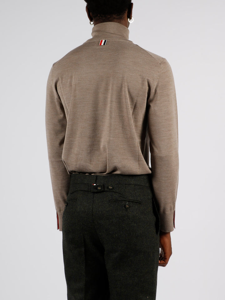 Rwb stripe intarsia turtleneck pullover