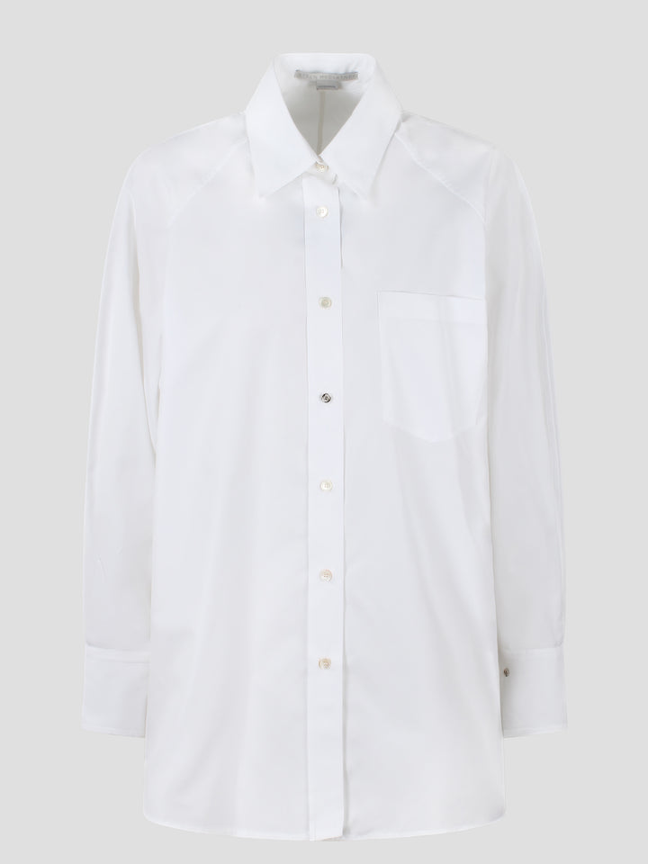 Cotton poplin straight shirt