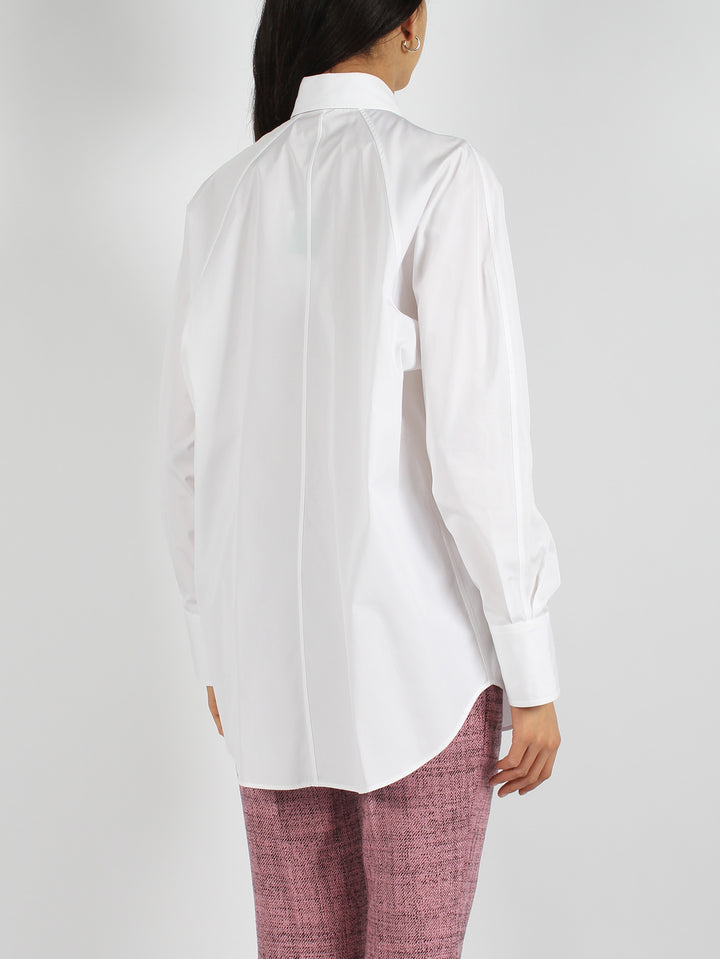 Cotton poplin straight shirt