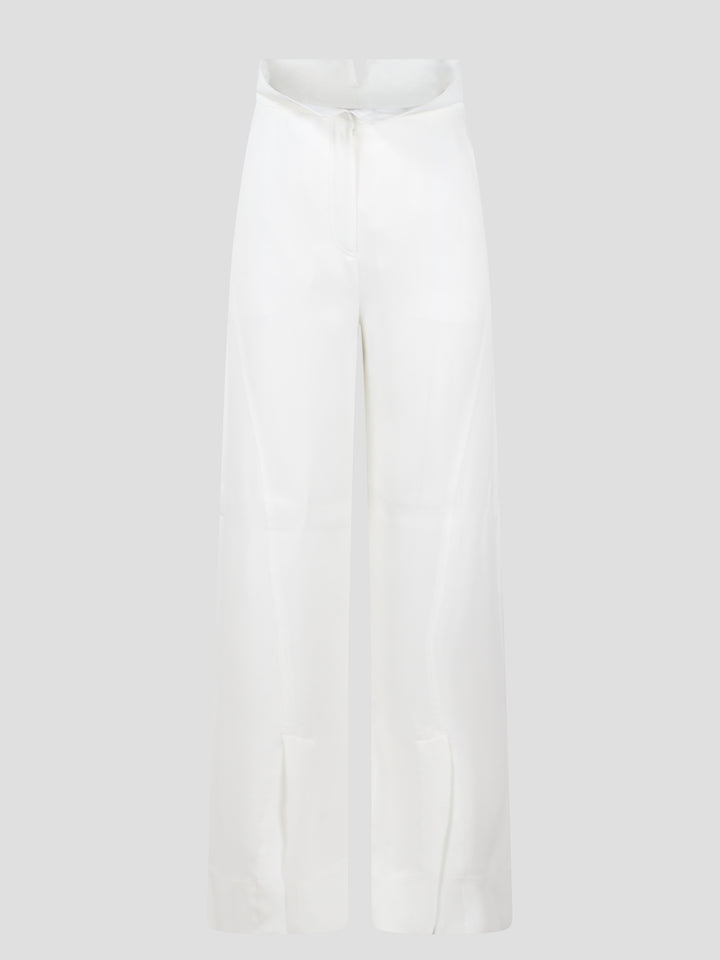 Crepe satin palazzo trousers