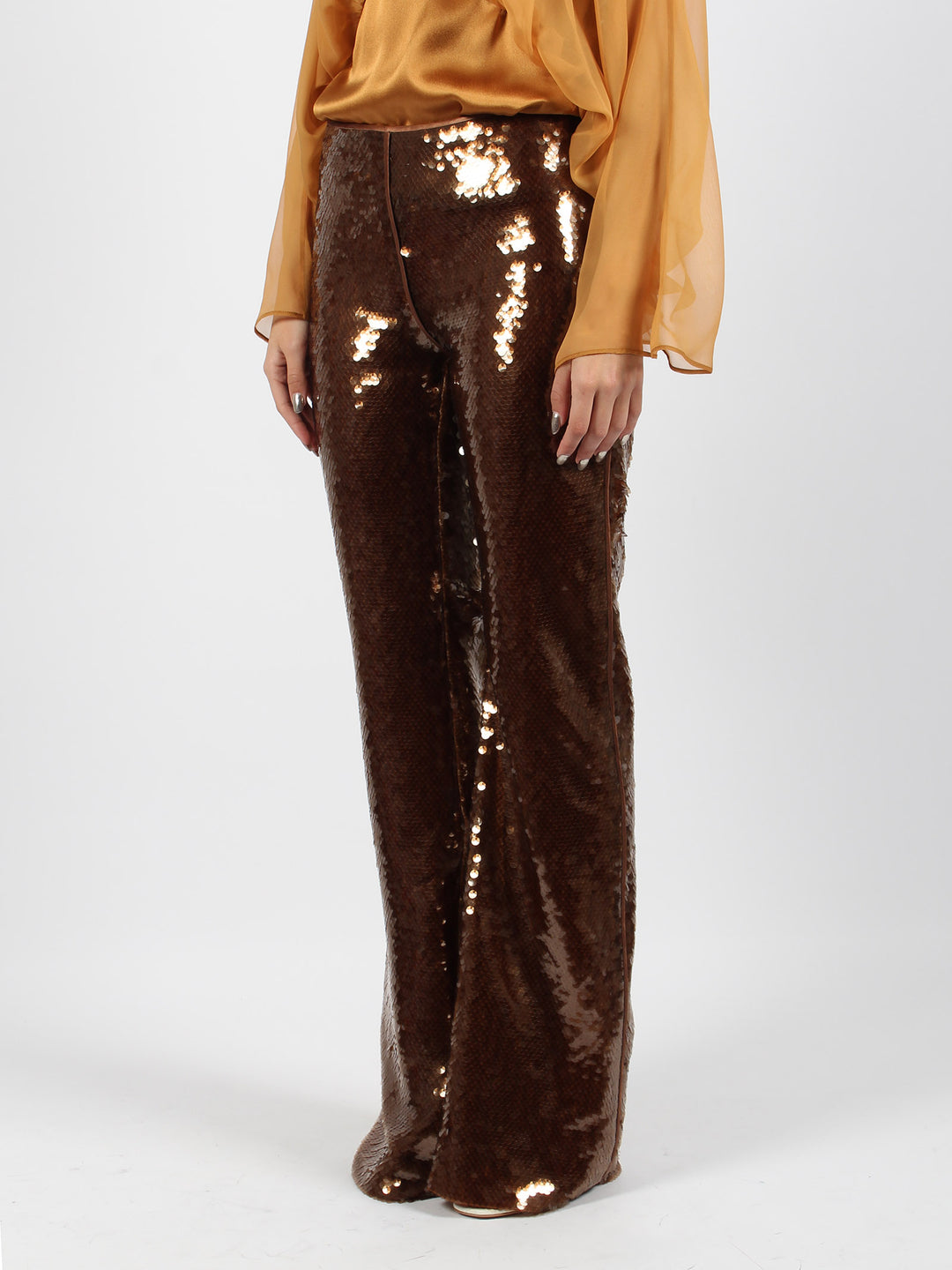 Sequins flared trousers