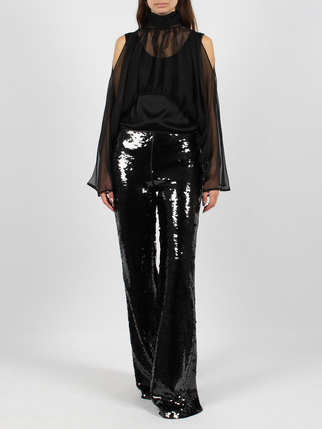 Sequins flared trousers