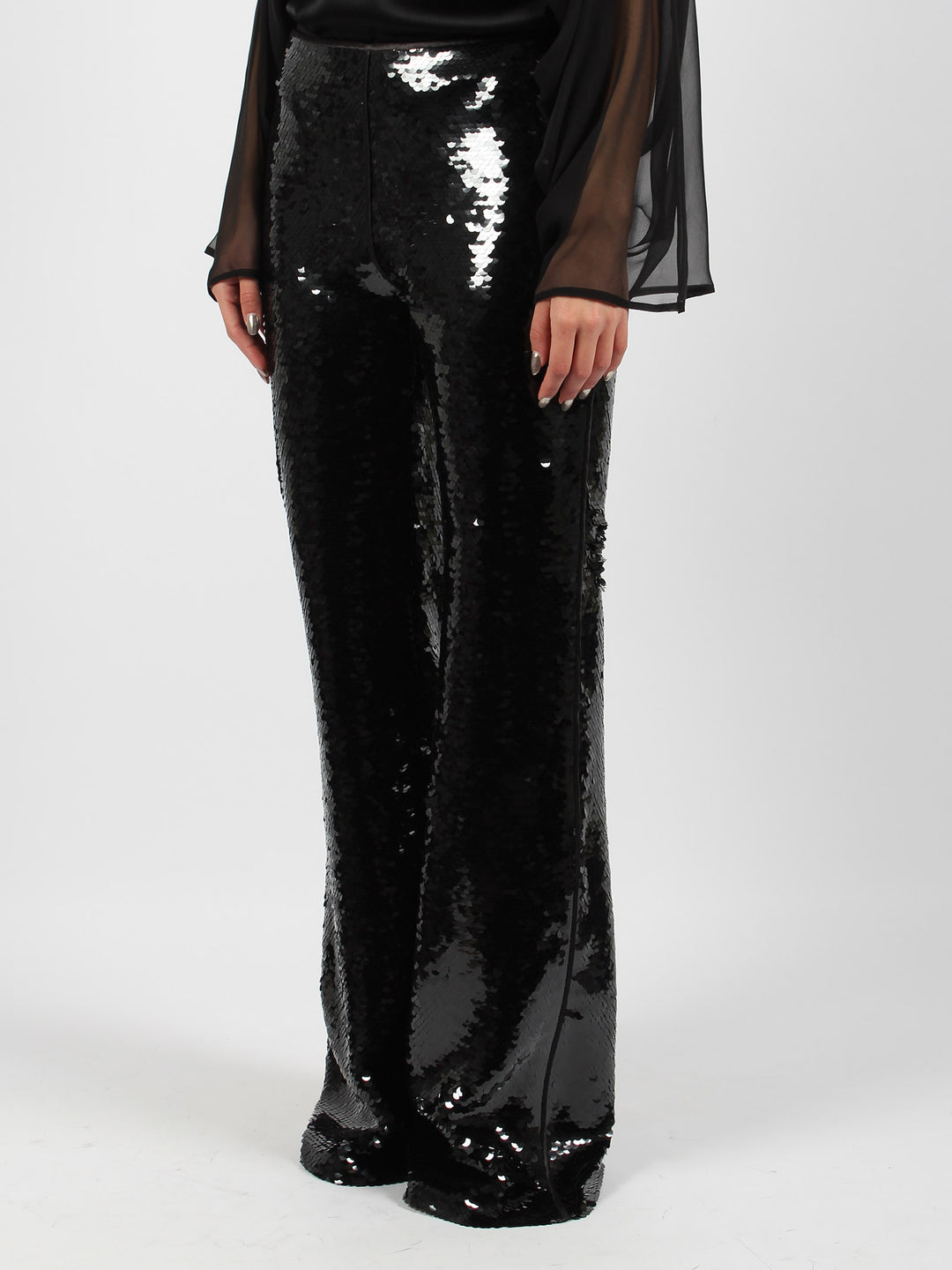 Sequins flared trousers