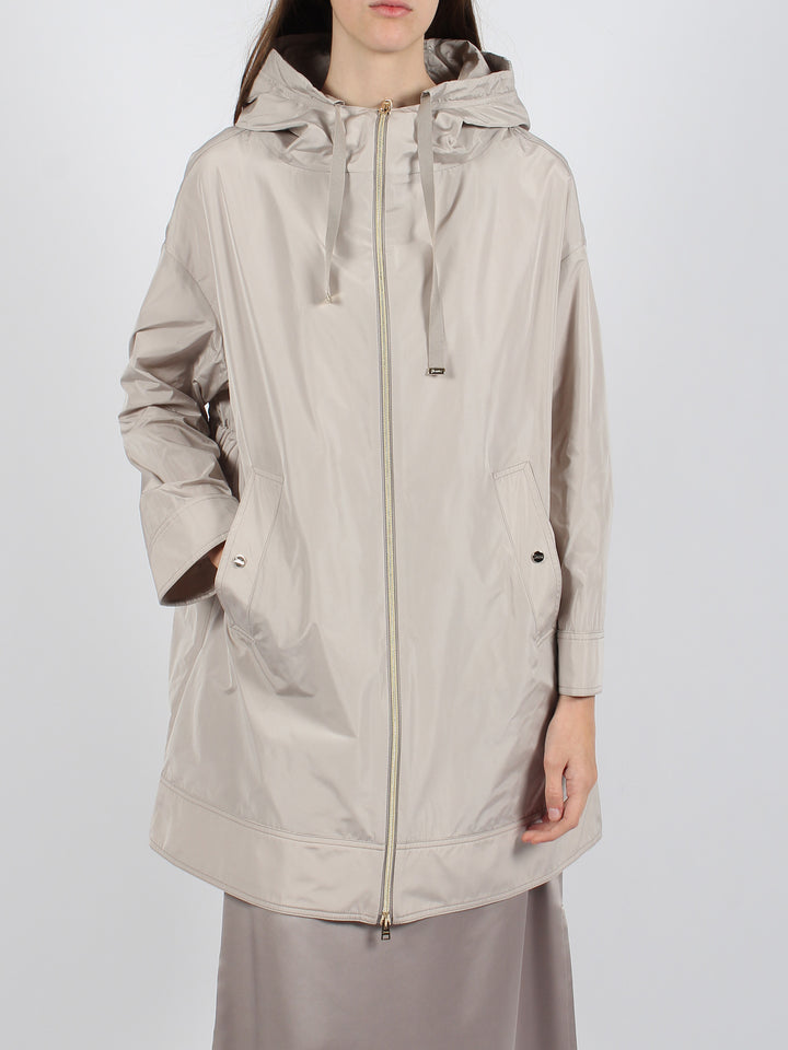 New techno taffeta` parka jacket