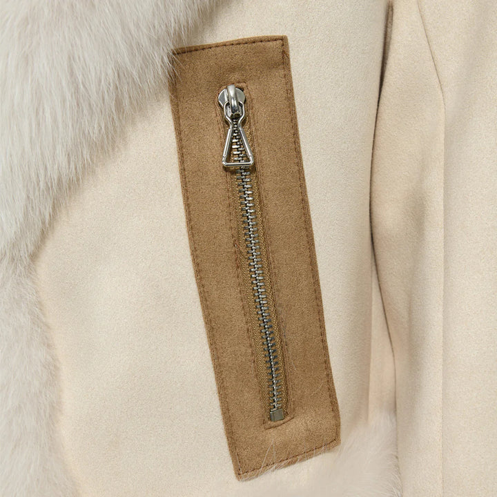 Rossella Jacket in White Suede