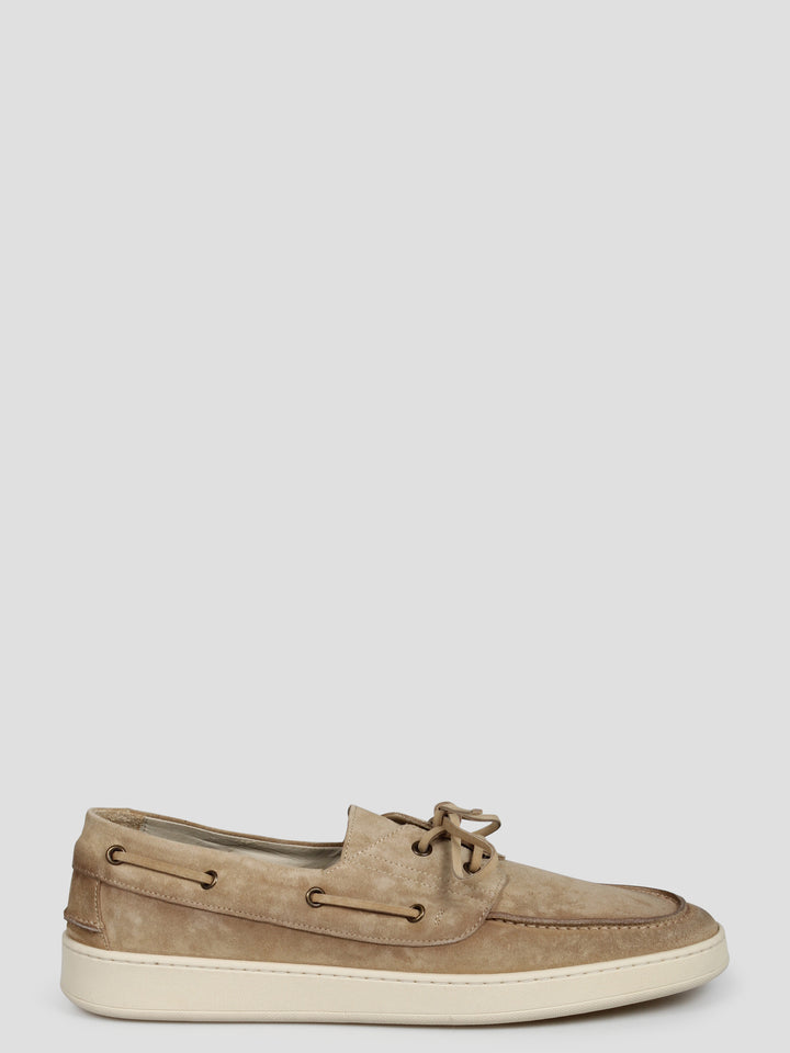 Suede boat loafers