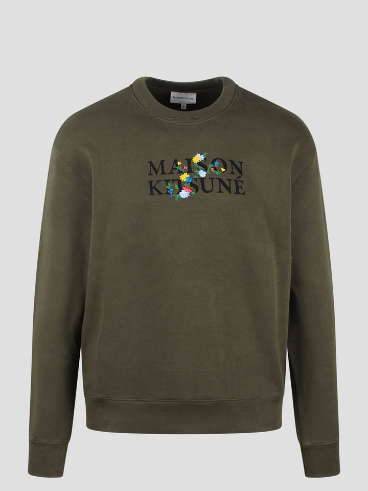 Maison kitsune flowers comfort sweatshirt