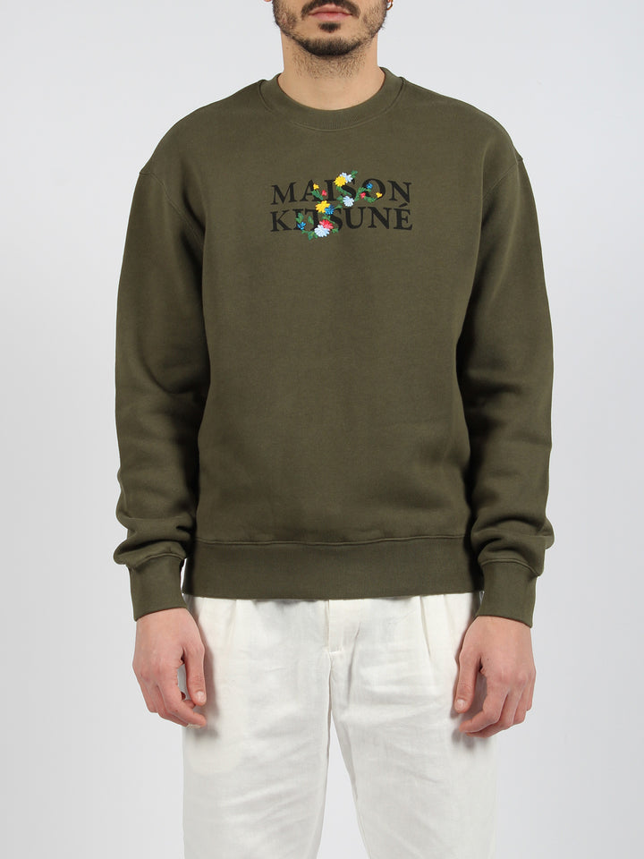 Maison kitsune flowers comfort sweatshirt