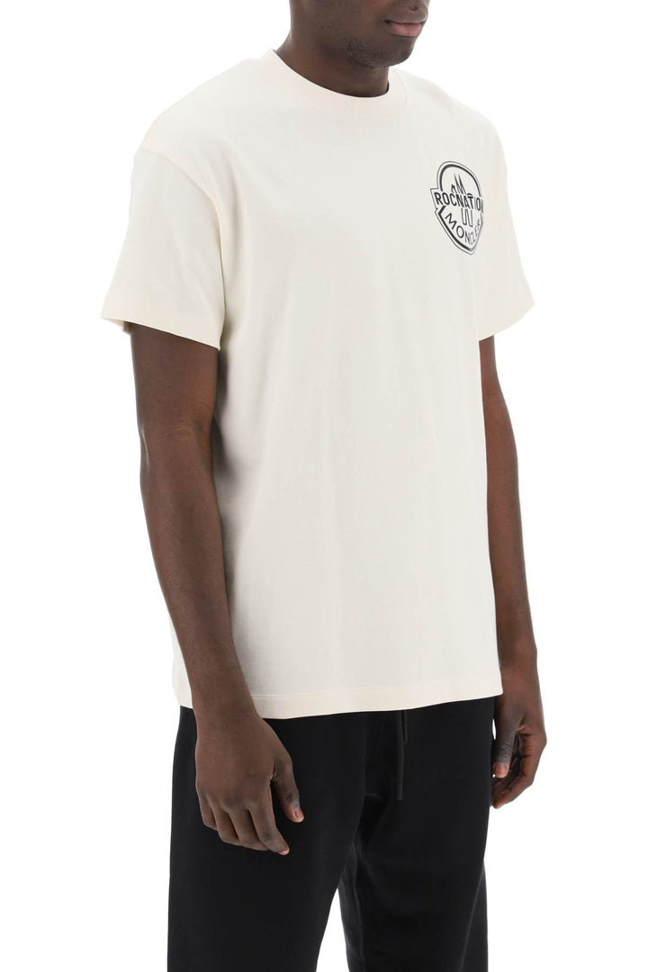 Crew Neck T Shirt With Logo Print - Moncler X Roc Nation By Jay Z - Men