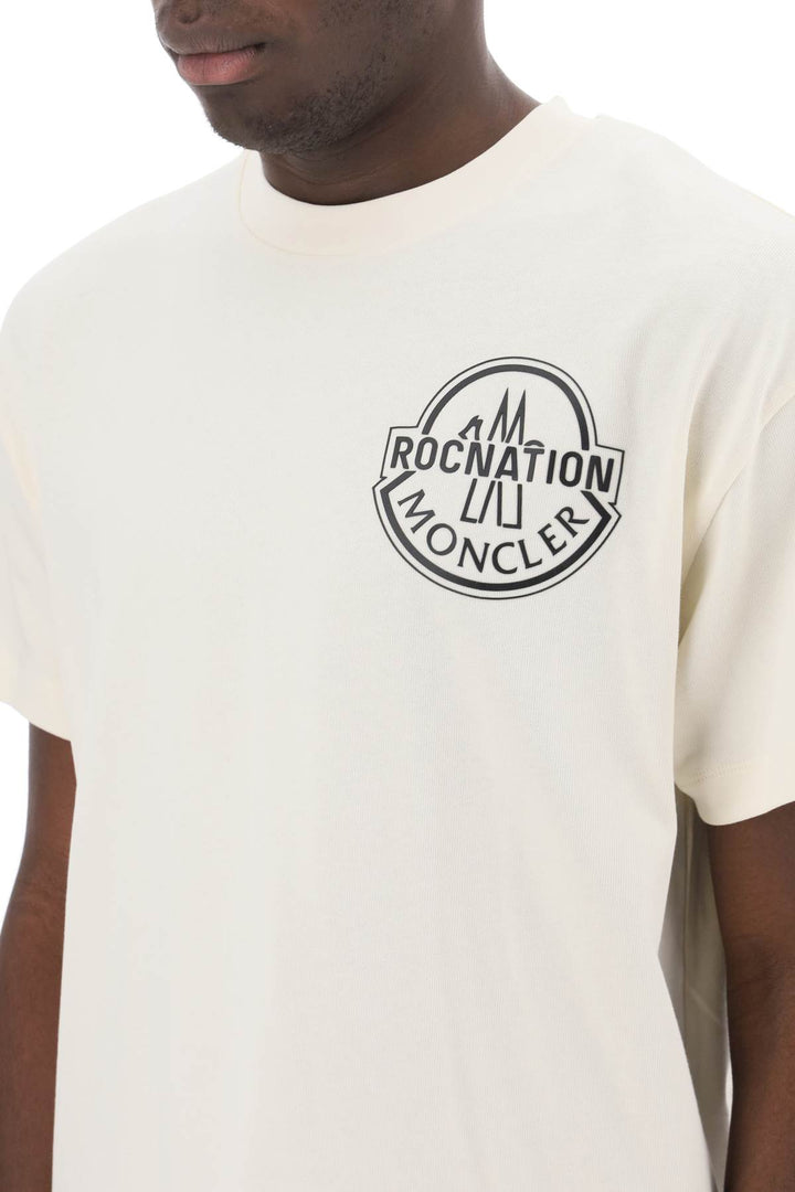 Crew Neck T Shirt With Logo Print - Moncler X Roc Nation By Jay Z - Men