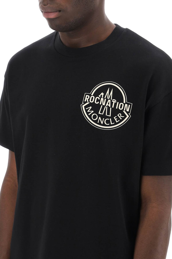 Crew Neck T Shirt With Logo Print - Moncler X Roc Nation By Jay Z - Men