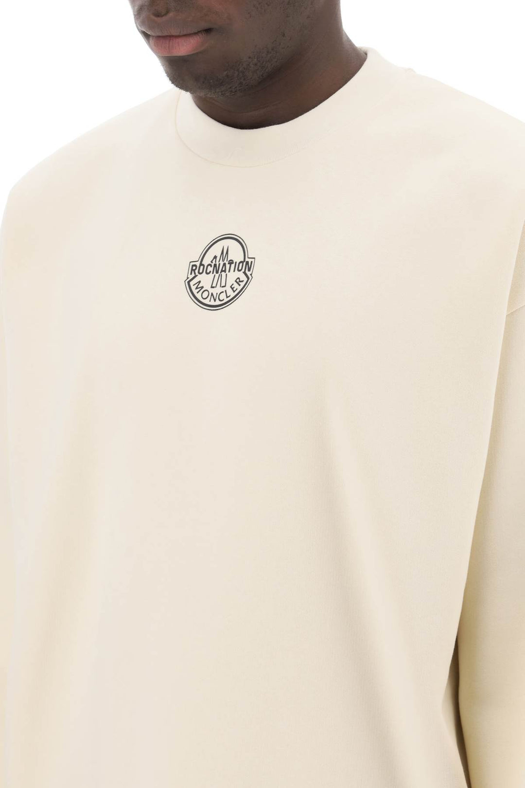 Crew Neck Sweatshirt With Logo Print - Moncler X Roc Nation By Jay Z - Men