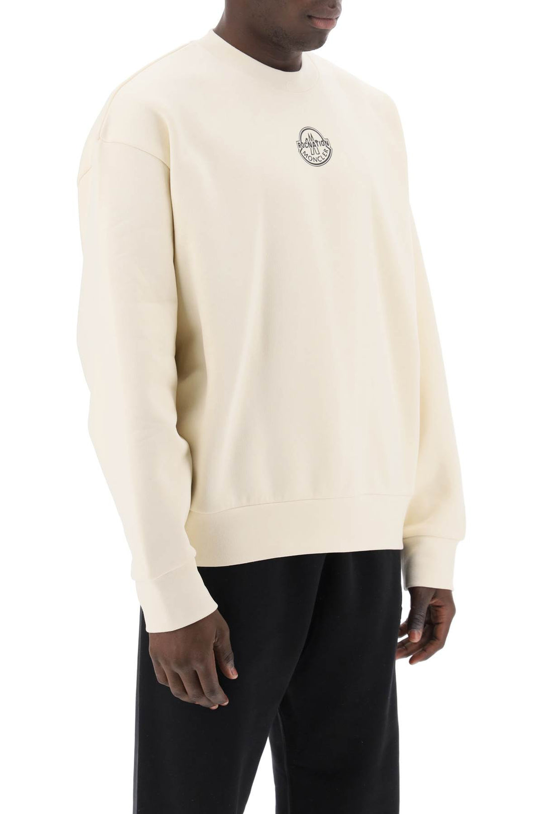 Crew Neck Sweatshirt With Logo Print - Moncler X Roc Nation By Jay Z - Men