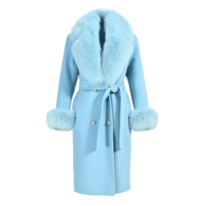 Coat Chic Light Blue Mixed Cashmere