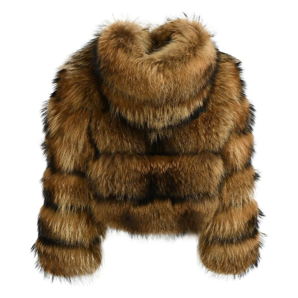 Raton Brown Jacket in Raccoon Fur