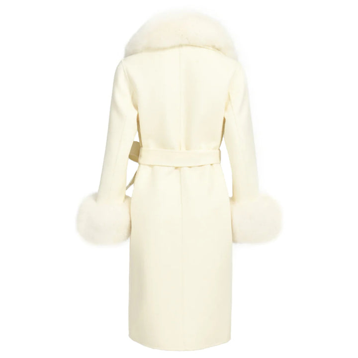 Coat Chic White Mixed Cashmere