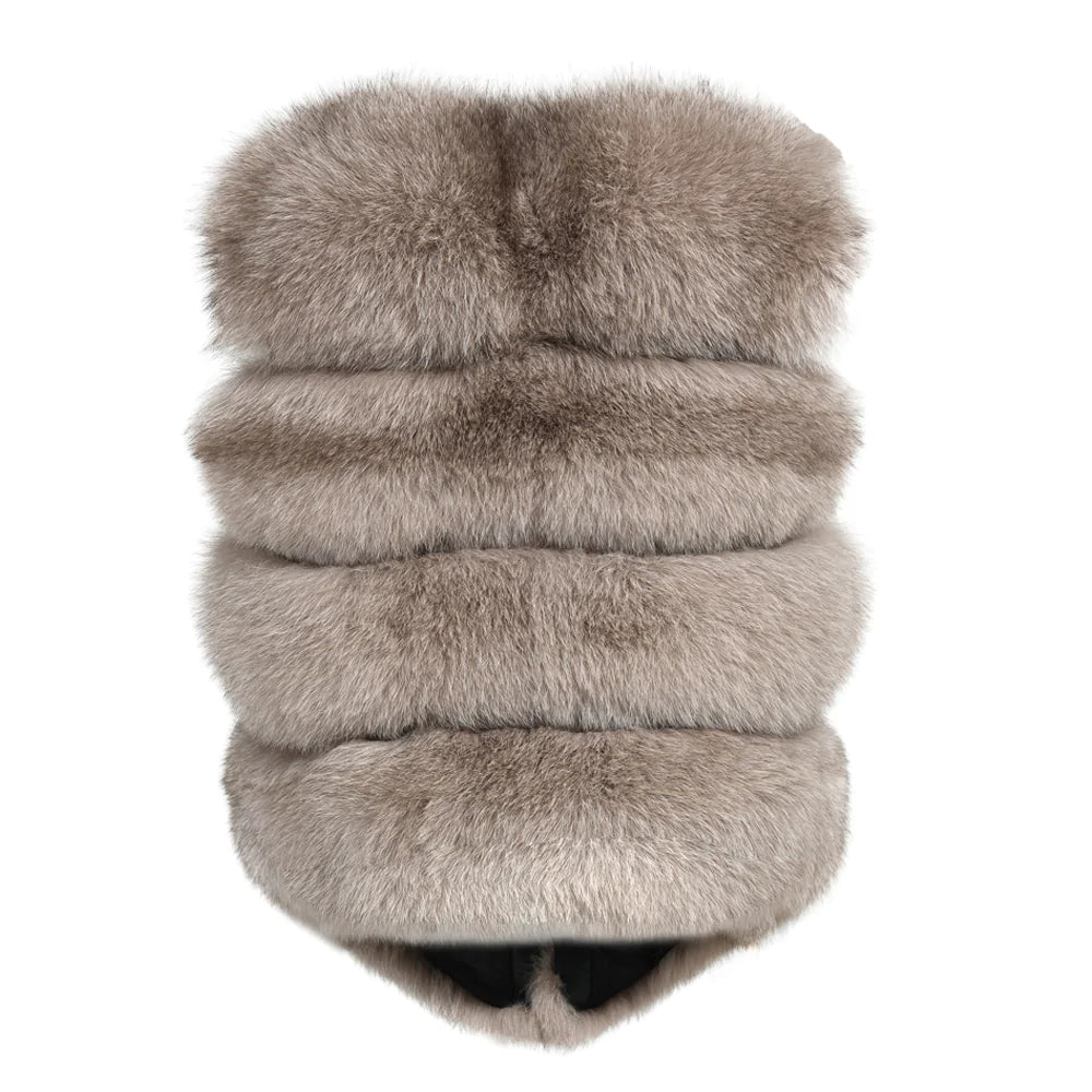 Ami Kaki Fox Fur Vest