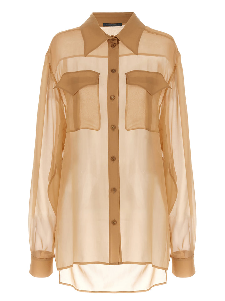 Chiffon Shirt Shirt, Blouse Beige