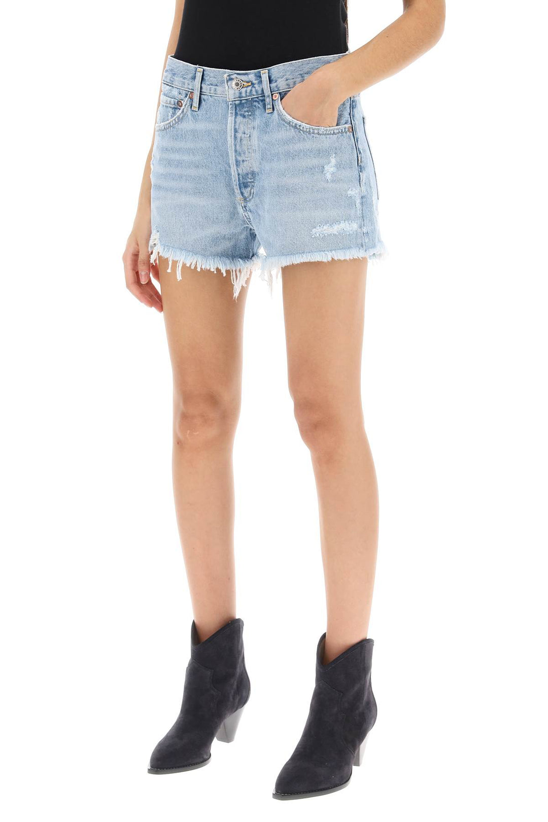 Parker Distressed Denim Shorts - Agolde - Women