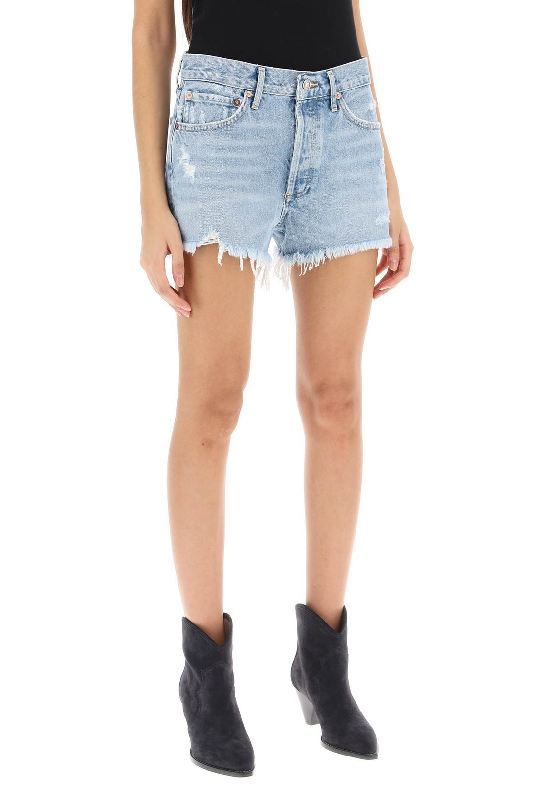 Parker Distressed Denim Shorts - Agolde - Women