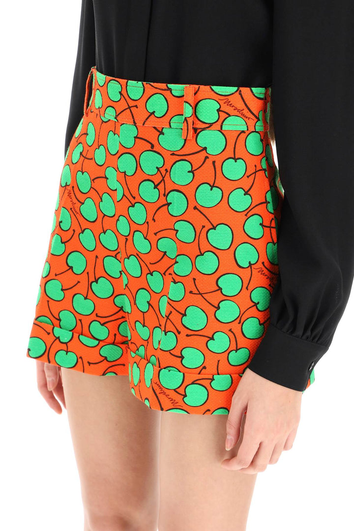 Cherry Print Piquet Shorts - Moschino - Women