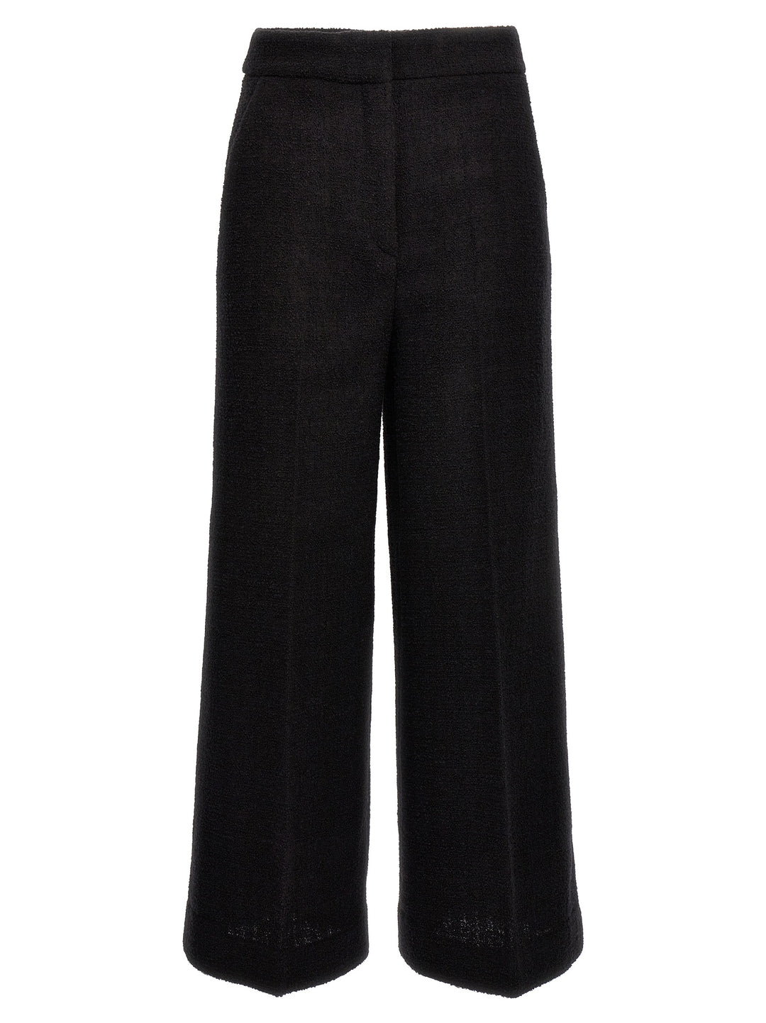 Cropped Bouclè Pants Black