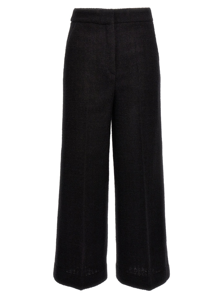 Cropped Bouclè Pants Black