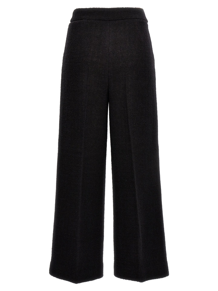 Cropped Bouclè Pants Black