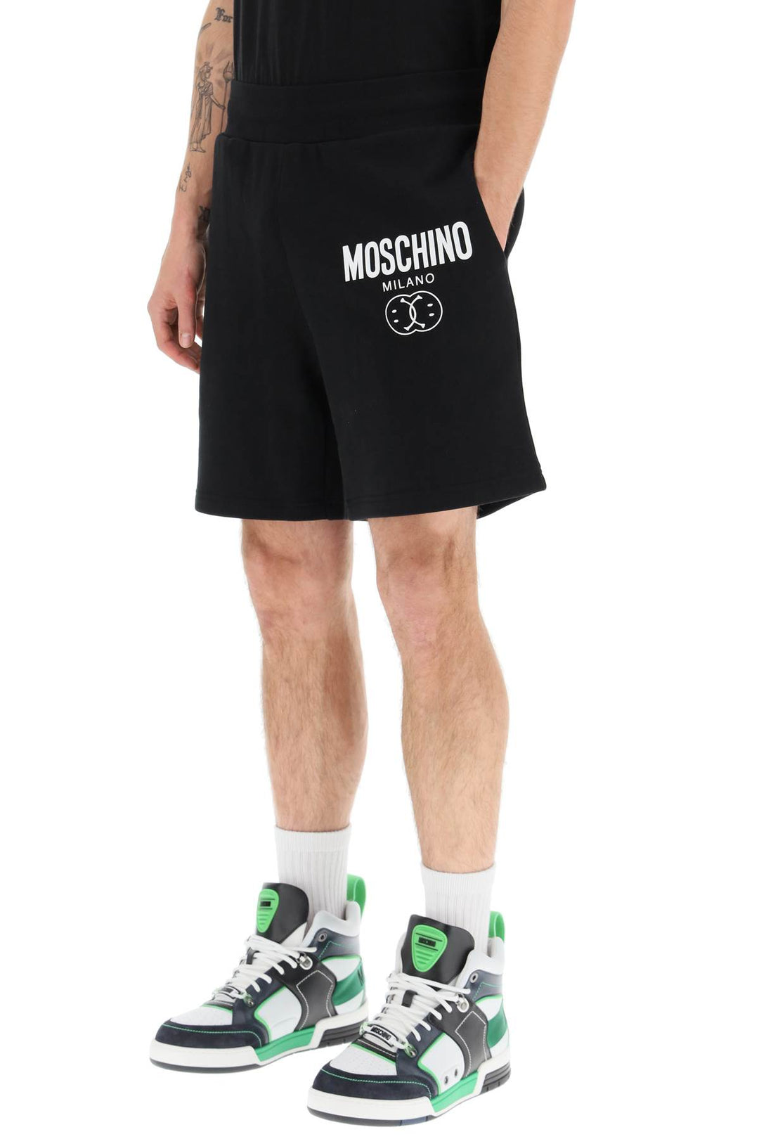 'Double Question Mark' Logo Sweatshorts - Moschino - Men