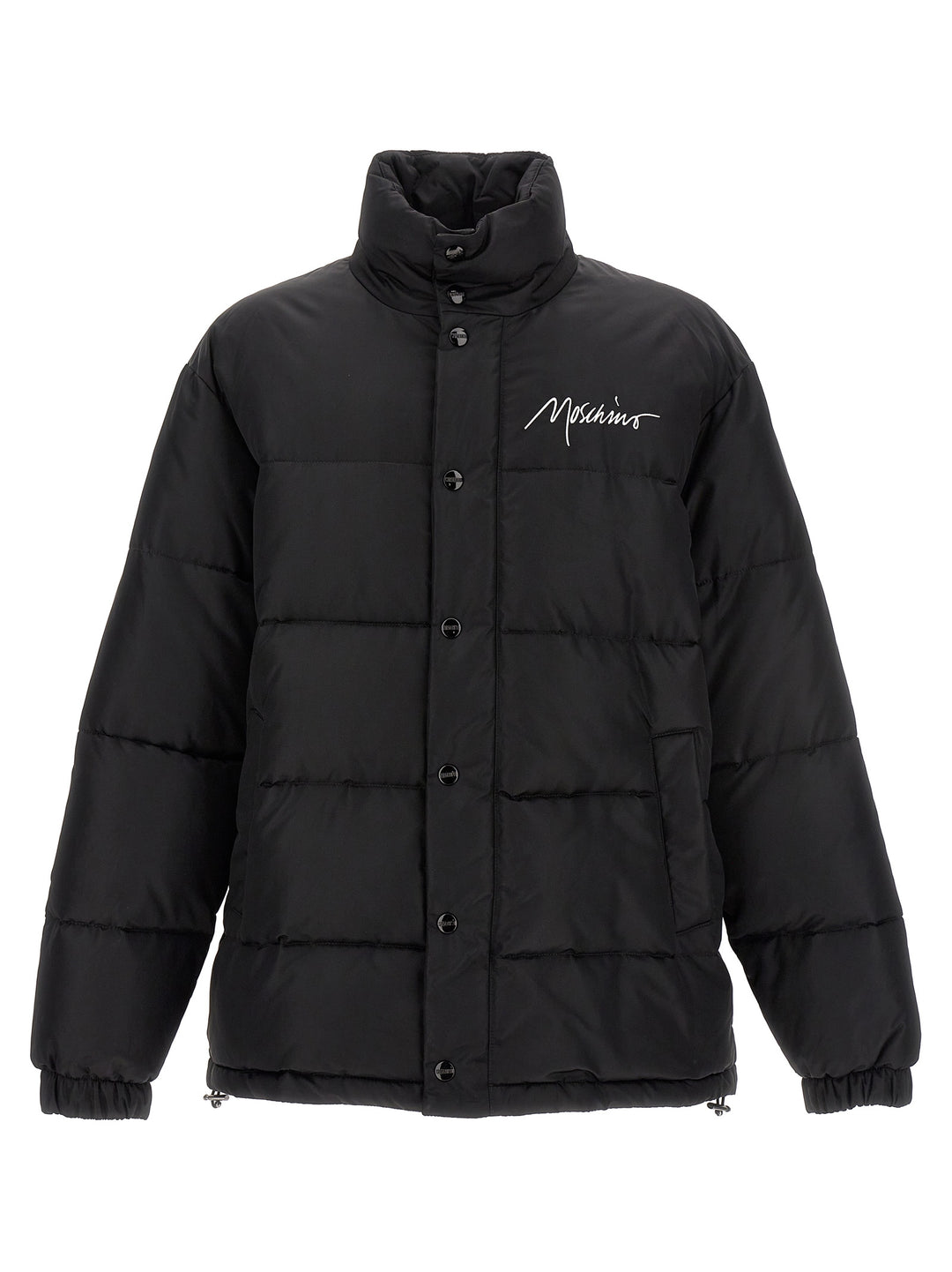 Logo Embroidery Down Jacket Casual Jackets, Parka Black