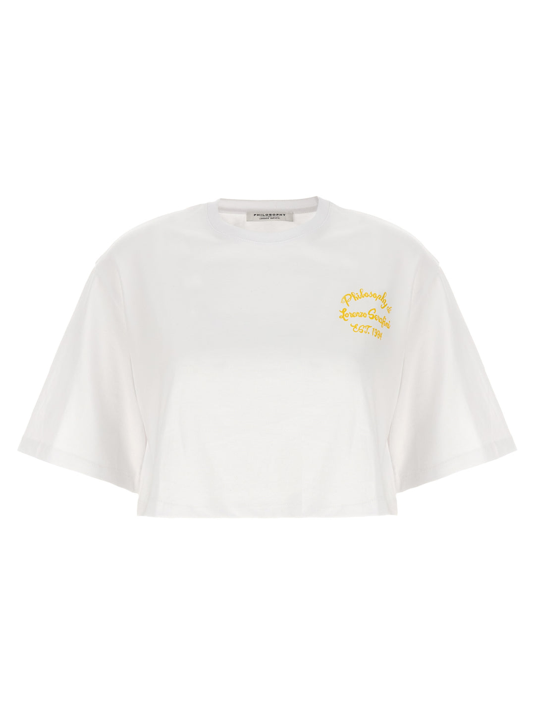 Logo Print Cropped T-Shirt White