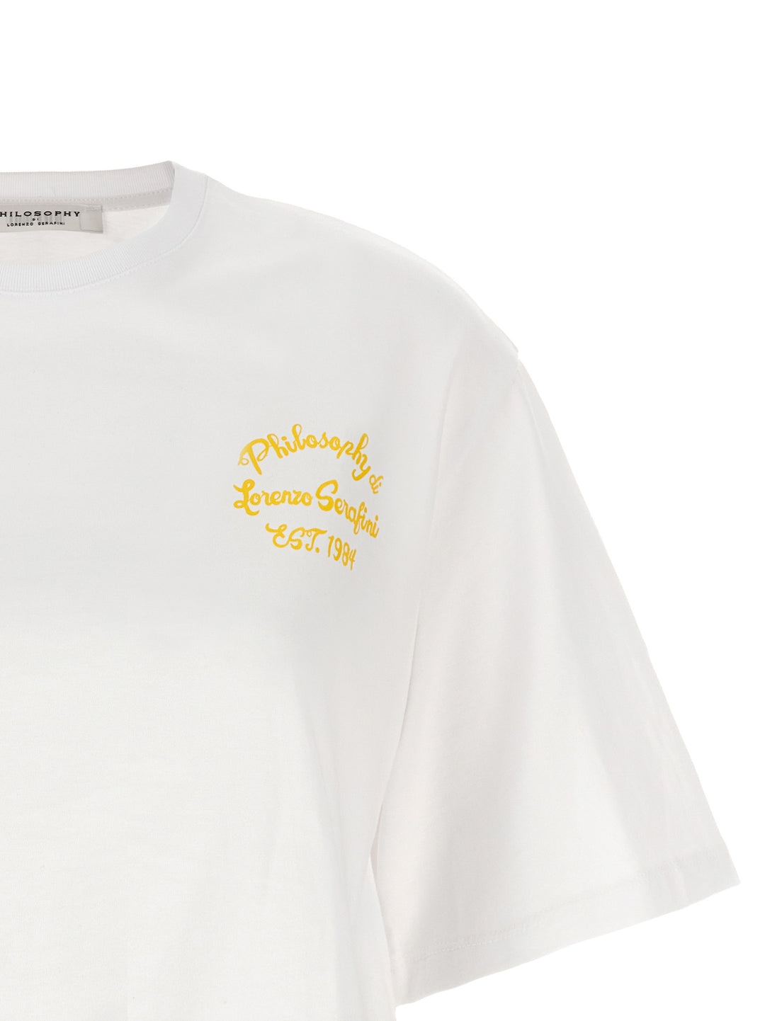 Logo Print Cropped T-Shirt White