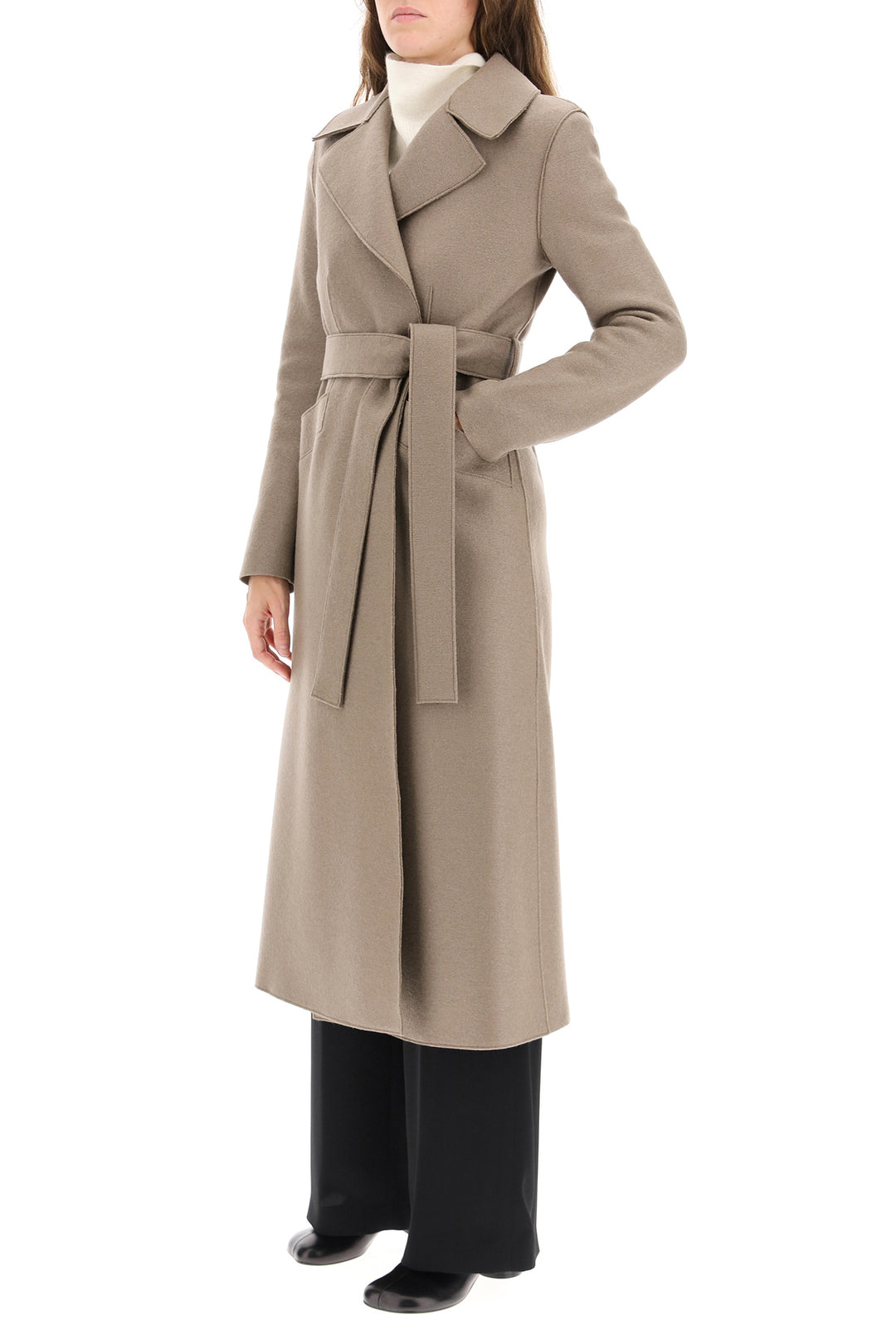 Long Pressed Wool Coat - Harris Wharf London - Women