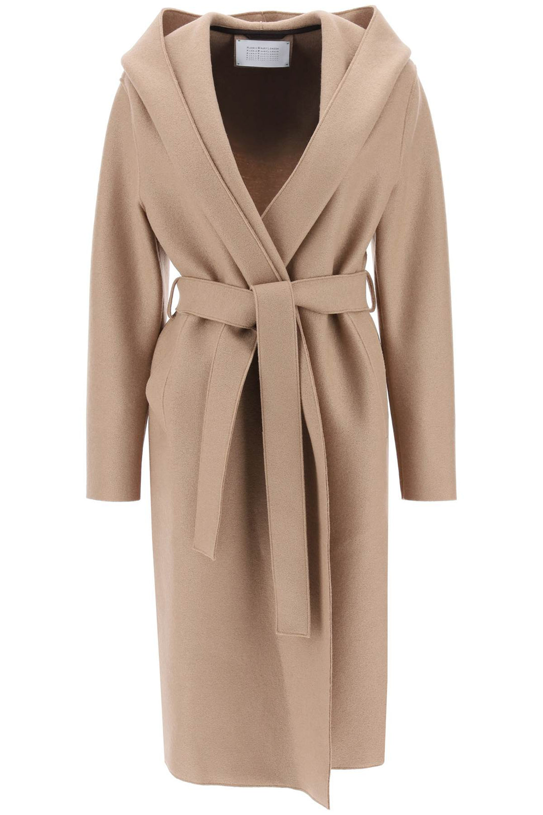 Hooded Robe Coat In Pressed Wool - Harris Wharf London - Women