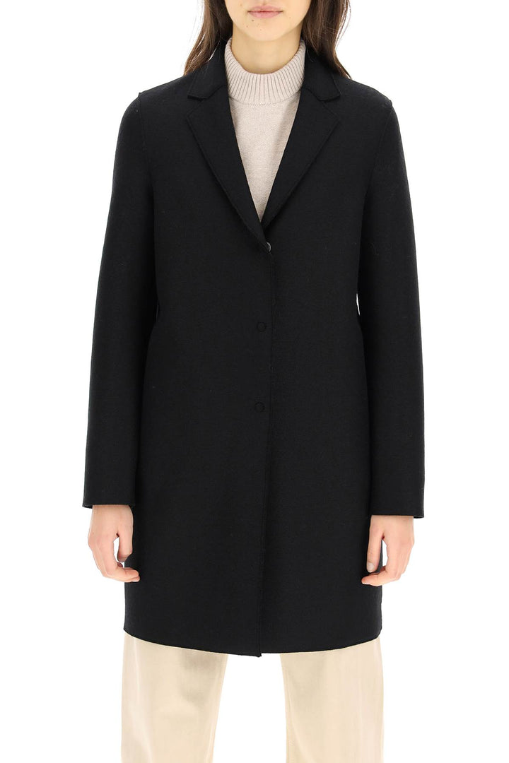 Single Breasted Coat In Pressed Wool - Harris Wharf London - Women