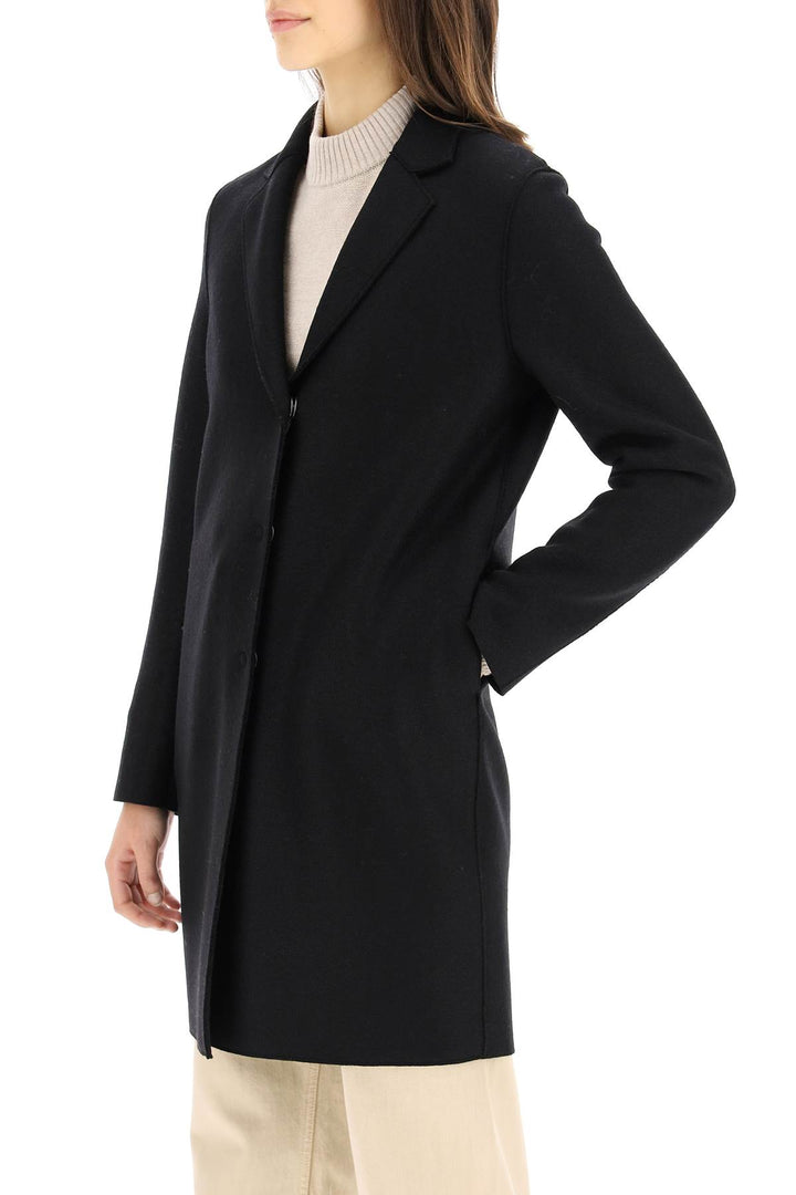 Single Breasted Coat In Pressed Wool - Harris Wharf London - Women